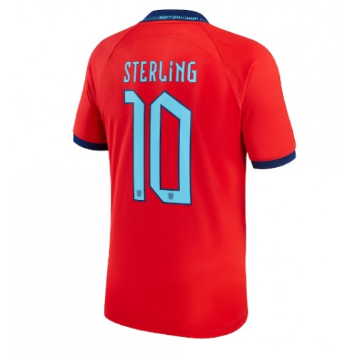 Moški Nogometni dresi Anglija Raheem Sterling #10 Gostujoči SP 2022 Kratek Rokav